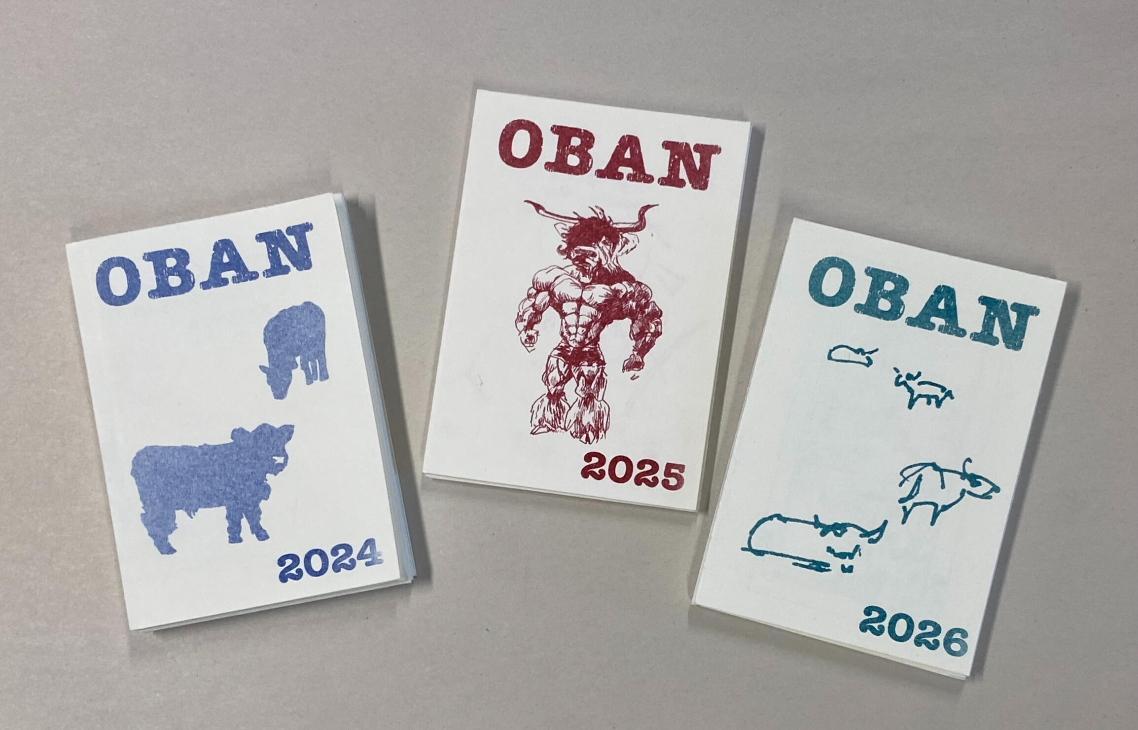 Oban zine covers Oban zine covers